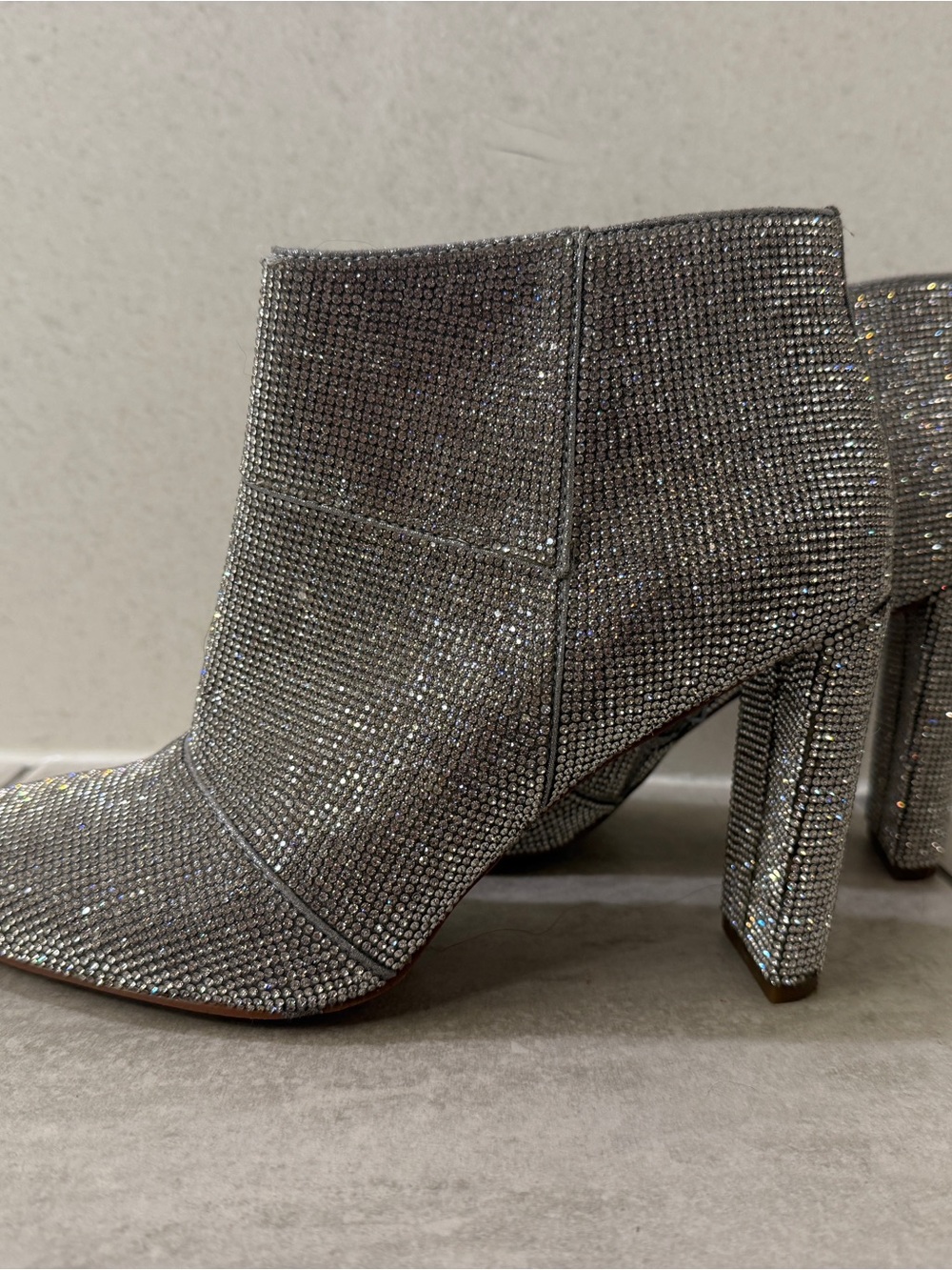 Sparkle Silver Women's Rhinestone Ankle Boots